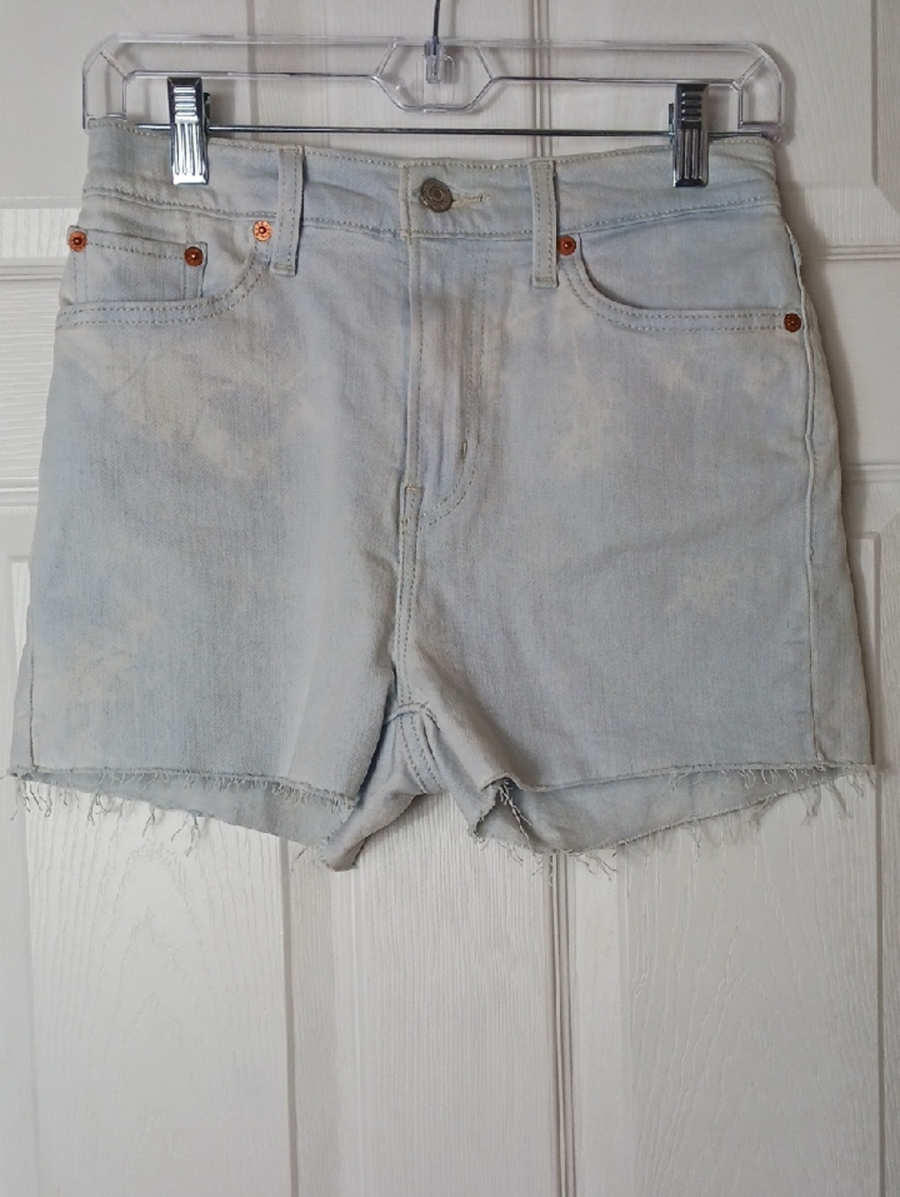 Levi's 501 Original High-Rise Cutoff Shorts Light Wash Raw Hem Cotton Size 27